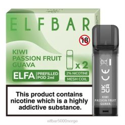 ELFBAR ELFA ferdigfylt pod (2 pakke) kiwi pasjonsfrukt guava - Elf Bar Norge 4D80117