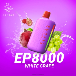 ELFBAR EP8000 engangs vape hvit drue - Elf Bar Pris 4D80314