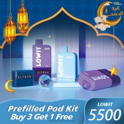 ELFBAR LOWIT 5500 forhåndsfylt podsett blåbæris - Elf Bar Pris 4D80359