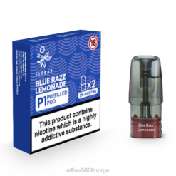 ELFBAR Mate 500 P1 ferdigfylte kapsler (2 pakker) blå razz lemonade - Kjøpe Elf Bar 4D80154