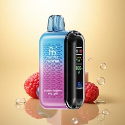 Fumot Tornado 20000 Puffs Blåbær Bringebær Hard Candy med Dual Mesh Coil og 850mAh Batteri